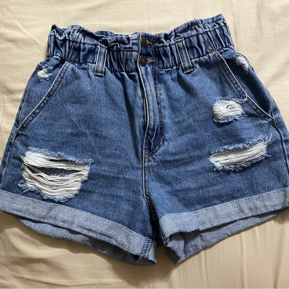 Paperbag Denim Bucket Shorts | Forever 21